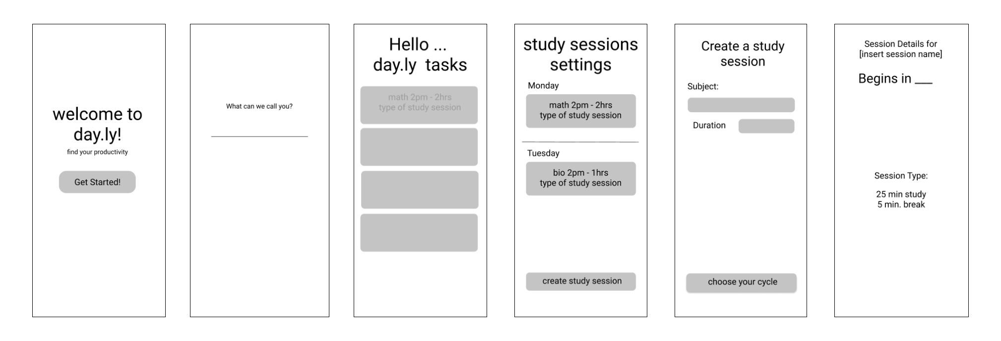 day.ly mockup